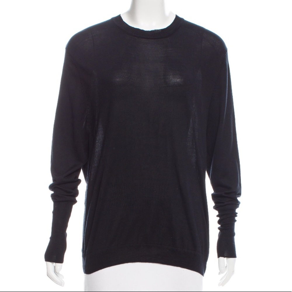 Acne Designer black sweater with open back